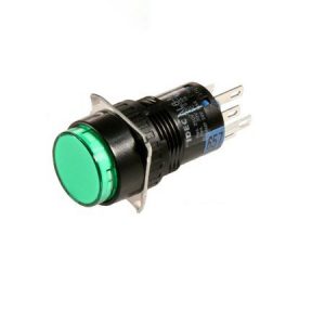 Nút nhấn Idec có đèn, loại tròn, Ø16, nhấn giữ, 24VDC, AL6M-A24SC 